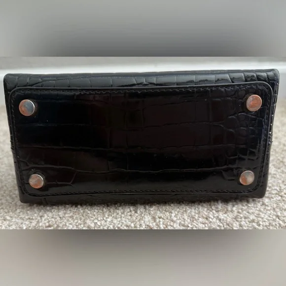 kate spade new york mini Romy Black Croc-Embossed Satchel - Picture 2 of 7